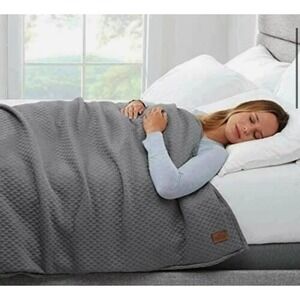 Pendleton 15lb Weighted Blanket with Cover Single Bed Charcoal Gray Quilted